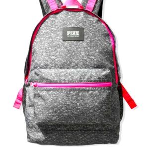 Pink gray and pink campus back pack